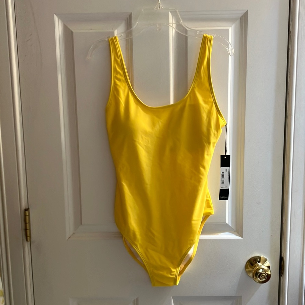 Nicole Miller studio small “sunstruck” yellow one piece swimsuit